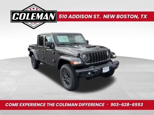 2025 Jeep Gladiator GLADIATOR SPORT S 4X4 in Granite Crystal Metallic Clear-Coat Exterior Paint — front three-quarter view