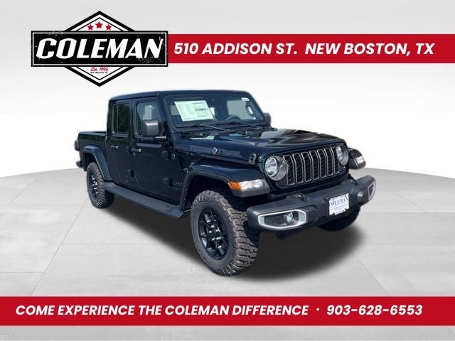 2025 Jeep Gladiator GLADIATOR TEXAS TRAIL 4X4 in Black Clear-Coat Exterior Paint — front three-quarter view
