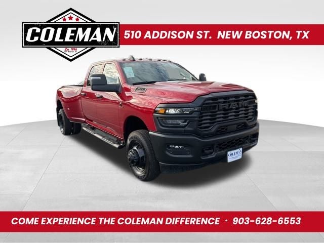 2026 RAM Ram 3500 RAM 3500 TRADESMAN CREW CAB 4X4 8' BOX in Molten Red Pearl-Coat Exterior Paint — front three-quarter view